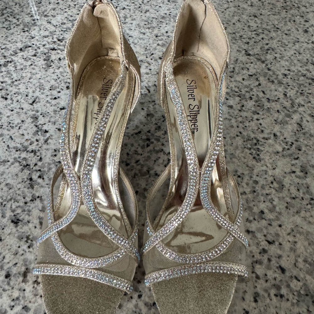 Gold and Silver Women's Heels